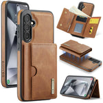DG.MING M6 Series RFID Tri-fold Card Bag Custodia per telefono in pelle rimovibile, For Samsung Galaxy S25 Edge 5G, For Samsung Galaxy S25 5G, For Samsung Galaxy S25+ 5G, For Samsung Galaxy S25 Ultra 5G