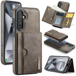 DG.MING M6 Series RFID Tri-fold Card Bag Custodia per telefono in pelle rimovibile, For Samsung Galaxy S25 Edge 5G, For Samsung Galaxy S25 5G, For Samsung Galaxy S25+ 5G, For Samsung Galaxy S25 Ultra 5G