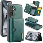 DG.MING M6 Series RFID Tri-fold Card Bag Custodia per telefono in pelle rimovibile, For Samsung Galaxy S25 Edge 5G, For Samsung Galaxy S25 5G, For Samsung Galaxy S25+ 5G, For Samsung Galaxy S25 Ultra 5G