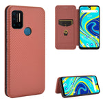 Struttura in fibra di carbonio Flip orizzontale magnetico Custodia in pelle TPU + PC + PU con slot per schede, For Sharp Aquos Sense 3 Lite, For UMIDIGI A3S, For UMIDIGI A3X, For UMIDIGI A7 Pro