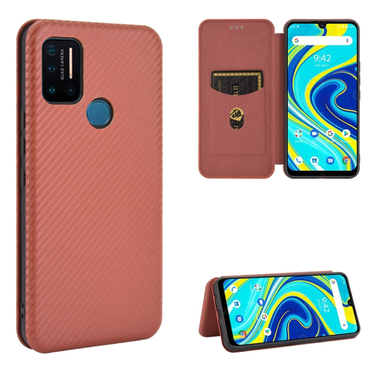 Struttura in fibra di carbonio Flip orizzontale magnetico Custodia in pelle TPU + PC + PU con slot per schede, For Sharp Aquos Sense 3 Lite, For UMIDIGI A3S, For UMIDIGI A3X, For UMIDIGI A7 Pro