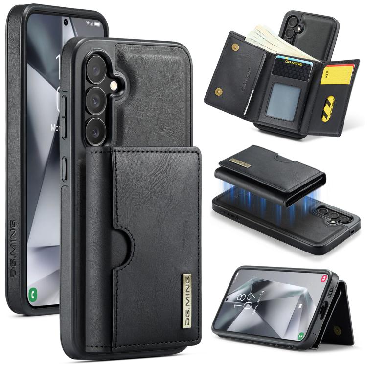DG.MING M6 Series RFID Tri-fold Card Bag Custodia per telefono in pelle rimovibile, For Samsung Galaxy S24 FE 5G, For Samsung Galaxy S24 Ultra 5G, For Samsung Galaxy S24+ 5G, For Samsung Galaxy S24 5G