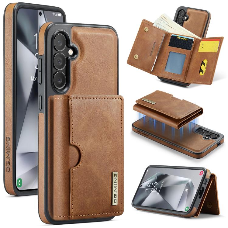 DG.MING M6 Series RFID Tri-fold Card Bag Custodia per telefono in pelle rimovibile, For Samsung Galaxy S24 FE 5G, For Samsung Galaxy S24 Ultra 5G, For Samsung Galaxy S24+ 5G, For Samsung Galaxy S24 5G
