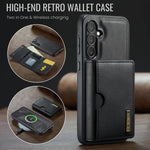 DG.MING M6 Series RFID Tri-fold Card Bag Custodia per telefono in pelle rimovibile, For Samsung Galaxy S24 FE 5G, For Samsung Galaxy S24 Ultra 5G, For Samsung Galaxy S24+ 5G, For Samsung Galaxy S24 5G