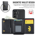 DG.MING M6 Series RFID Tri-fold Card Bag Custodia per telefono in pelle rimovibile, For Samsung Galaxy S24 FE 5G, For Samsung Galaxy S24 Ultra 5G, For Samsung Galaxy S24+ 5G, For Samsung Galaxy S24 5G