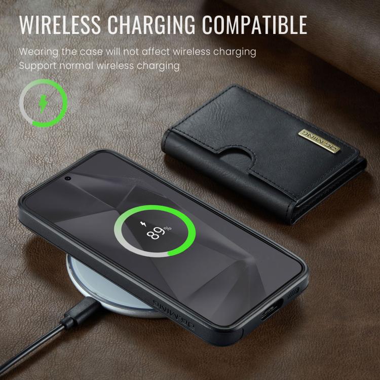 DG.MING M6 Series RFID Tri-fold Card Bag Custodia per telefono in pelle rimovibile, For Samsung Galaxy S24 FE 5G, For Samsung Galaxy S24 Ultra 5G, For Samsung Galaxy S24+ 5G, For Samsung Galaxy S24 5G