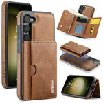 DG.MING M6 Series RFID Tri-fold Card Bag Custodia per telefono in pelle rimovibile, For Samsung Galaxy S23 FE 5G, For Samsung Galaxy S23 Ultra 5G, For Samsung Galaxy S23+ 5G, For Samsung Galaxy S23 5G