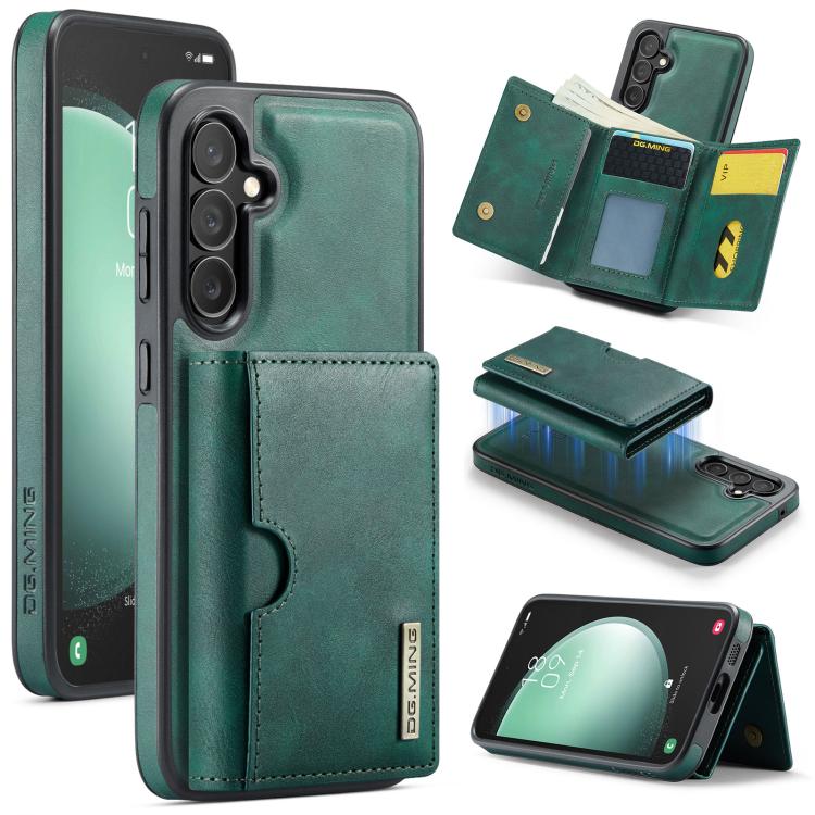 DG.MING M6 Series RFID Tri-fold Card Bag Custodia per telefono in pelle rimovibile, For Samsung Galaxy S23 FE 5G, For Samsung Galaxy S23 Ultra 5G, For Samsung Galaxy S23+ 5G, For Samsung Galaxy S23 5G
