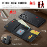DG.MING M6 Series RFID Tri-fold Card Bag Custodia per telefono in pelle rimovibile, For Samsung Galaxy S22 Ultra 5G, For Samsung Galaxy S22+ 5G, For Samsung Galaxy S22 5G