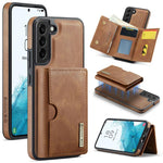DG.MING M6 Series RFID Tri-fold Card Bag Custodia per telefono in pelle rimovibile, For Samsung Galaxy S22 Ultra 5G, For Samsung Galaxy S22+ 5G, For Samsung Galaxy S22 5G