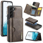 DG.MING M6 Series RFID Tri-fold Card Bag Custodia per telefono in pelle rimovibile, For Samsung Galaxy S22 Ultra 5G, For Samsung Galaxy S22+ 5G, For Samsung Galaxy S22 5G