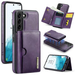 DG.MING M6 Series RFID Tri-fold Card Bag Custodia per telefono in pelle rimovibile, For Samsung Galaxy S22 Ultra 5G, For Samsung Galaxy S22+ 5G, For Samsung Galaxy S22 5G