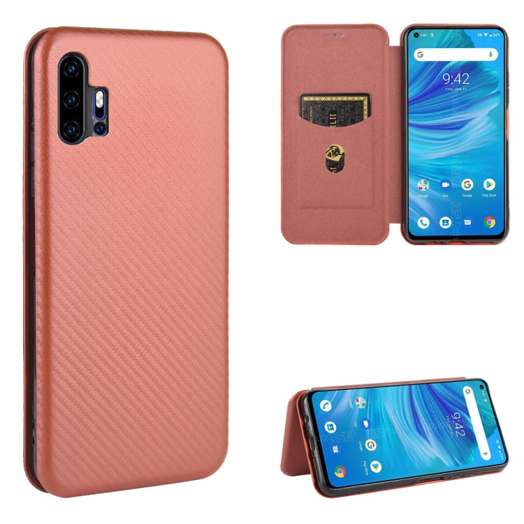 Struttura in fibra di carbonio Flip orizzontale magnetico Custodia in pelle TPU + PC + PU con slot per schede, For UMIDIGI F2, For UMIDIGI Power 3, For UMIDIGI S5 Pro