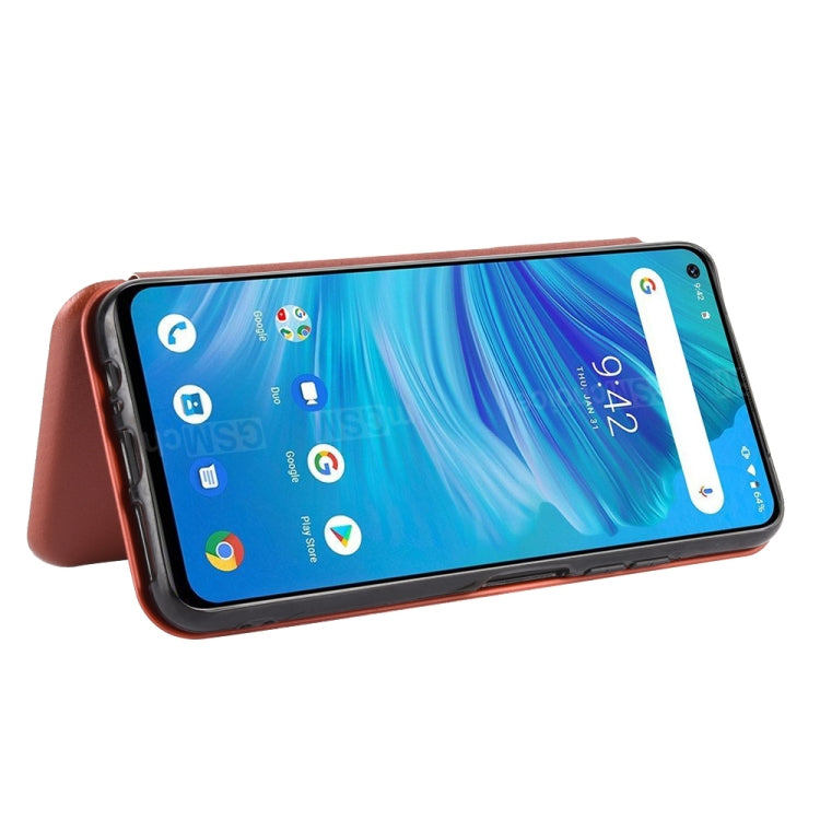 Struttura in fibra di carbonio Flip orizzontale magnetico Custodia in pelle TPU + PC + PU con slot per schede, For UMIDIGI F2, For UMIDIGI Power 3, For UMIDIGI S5 Pro