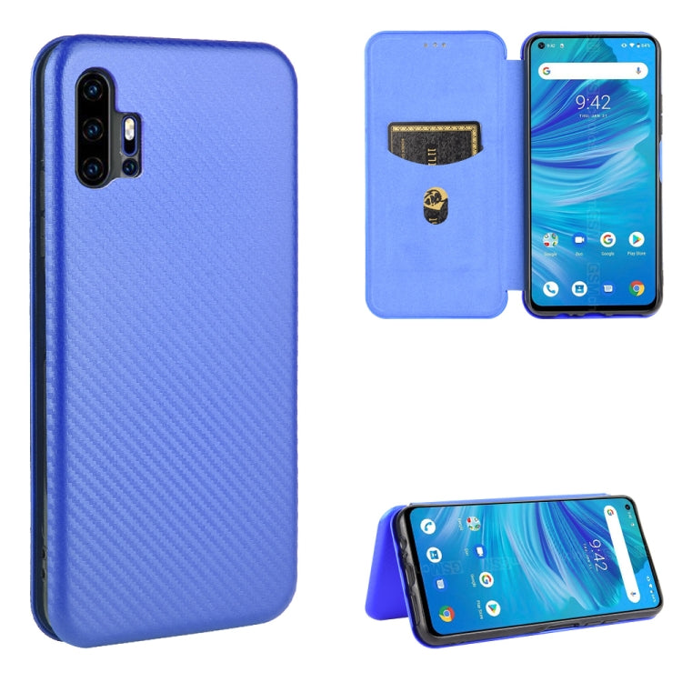 Struttura in fibra di carbonio Flip orizzontale magnetico Custodia in pelle TPU + PC + PU con slot per schede, For UMIDIGI F2, For UMIDIGI Power 3, For UMIDIGI S5 Pro