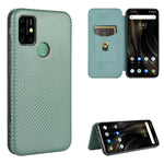 Struttura in fibra di carbonio Flip orizzontale magnetico Custodia in pelle TPU + PC + PU con slot per schede, For UMIDIGI F2, For UMIDIGI Power 3, For UMIDIGI S5 Pro