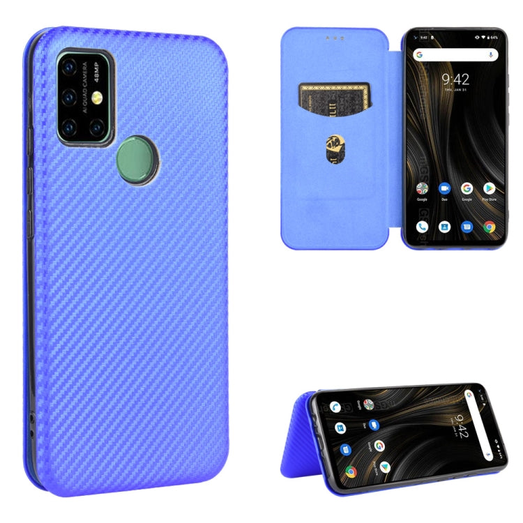 Struttura in fibra di carbonio Flip orizzontale magnetico Custodia in pelle TPU + PC + PU con slot per schede, For UMIDIGI F2, For UMIDIGI Power 3, For UMIDIGI S5 Pro
