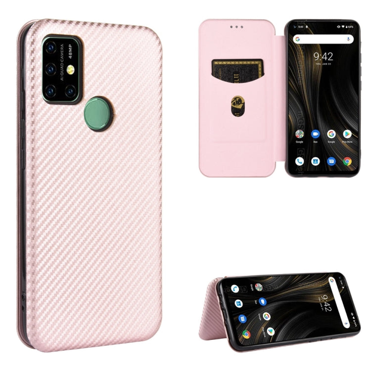 Struttura in fibra di carbonio Flip orizzontale magnetico Custodia in pelle TPU + PC + PU con slot per schede, For UMIDIGI F2, For UMIDIGI Power 3, For UMIDIGI S5 Pro