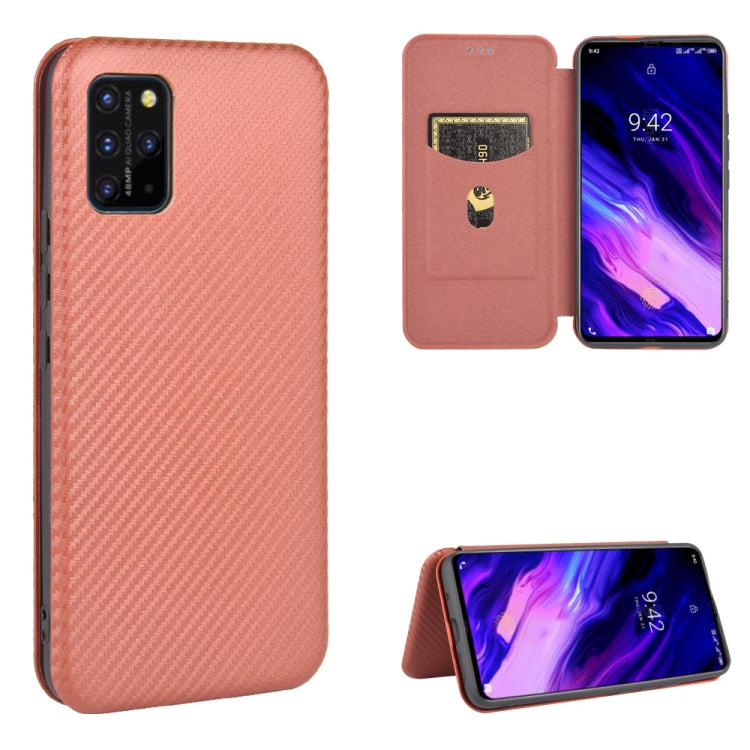 Struttura in fibra di carbonio Flip orizzontale magnetico Custodia in pelle TPU + PC + PU con slot per schede, For UMIDIGI F2, For UMIDIGI Power 3, For UMIDIGI S5 Pro
