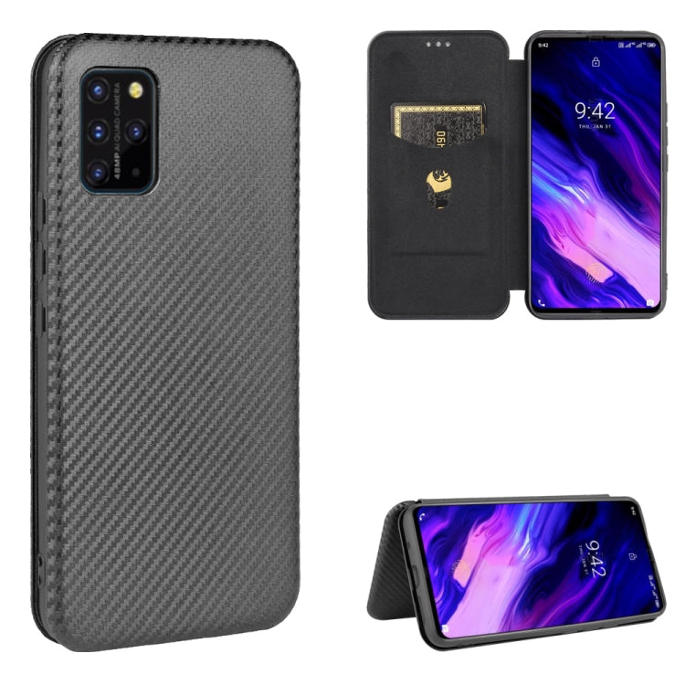 Struttura in fibra di carbonio Flip orizzontale magnetico Custodia in pelle TPU + PC + PU con slot per schede, For UMIDIGI F2, For UMIDIGI Power 3, For UMIDIGI S5 Pro