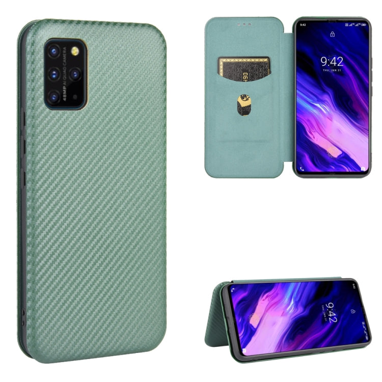 Struttura in fibra di carbonio Flip orizzontale magnetico Custodia in pelle TPU + PC + PU con slot per schede, For UMIDIGI F2, For UMIDIGI Power 3, For UMIDIGI S5 Pro