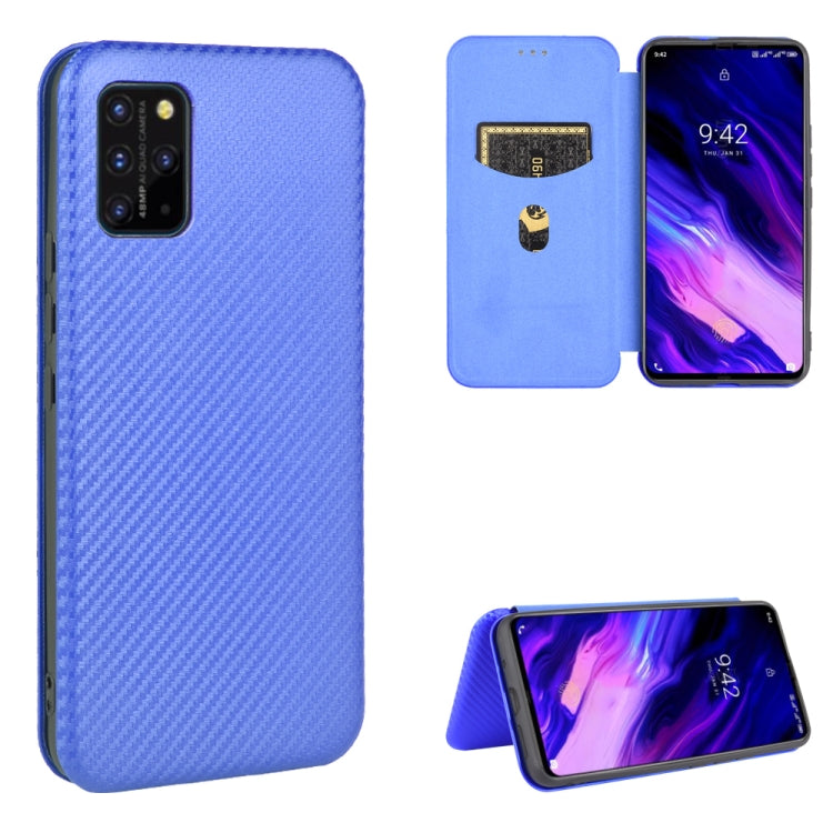 Struttura in fibra di carbonio Flip orizzontale magnetico Custodia in pelle TPU + PC + PU con slot per schede, For UMIDIGI F2, For UMIDIGI Power 3, For UMIDIGI S5 Pro