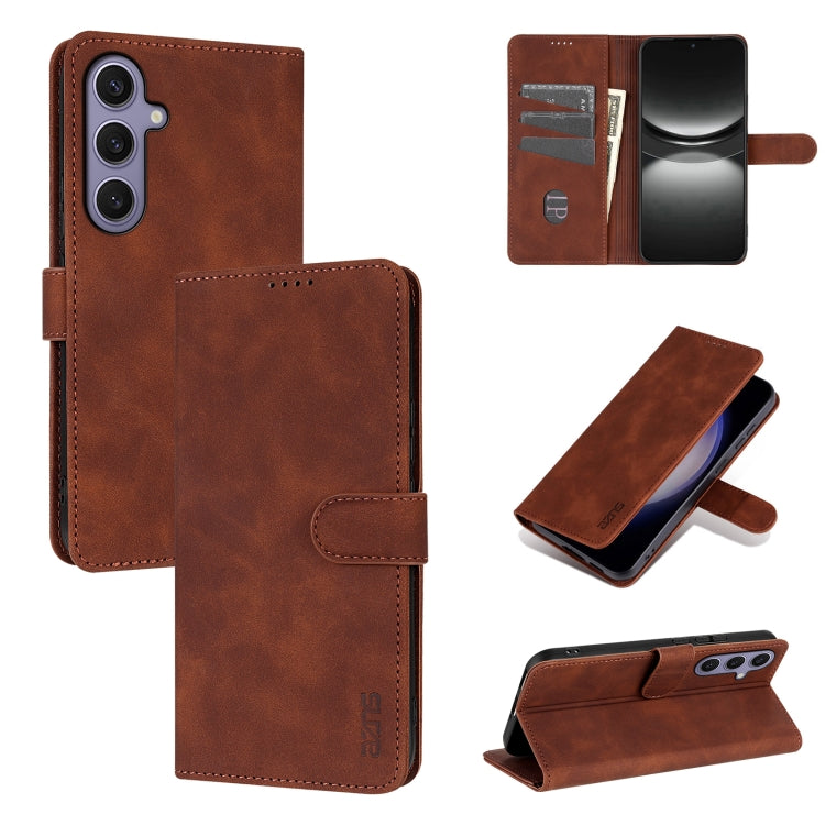 Custodia per telefono in pelle di vitello con texture AZNS Skin Feel, For Samsung Galaxy S25 FE 5G, For Samsung Galaxy S25 Edge 5G, For Samsung Galaxy S25 5G, For Samsung Galaxy S25+ 5G