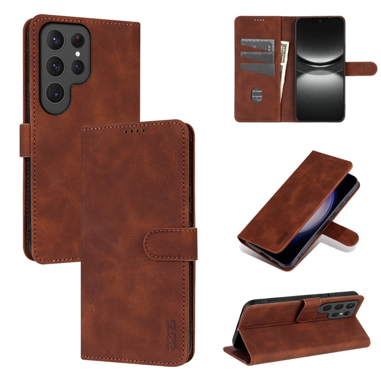 Custodia per telefono in pelle di vitello con texture AZNS Skin Feel, For Samsung Galaxy S25 Ultra 5G
