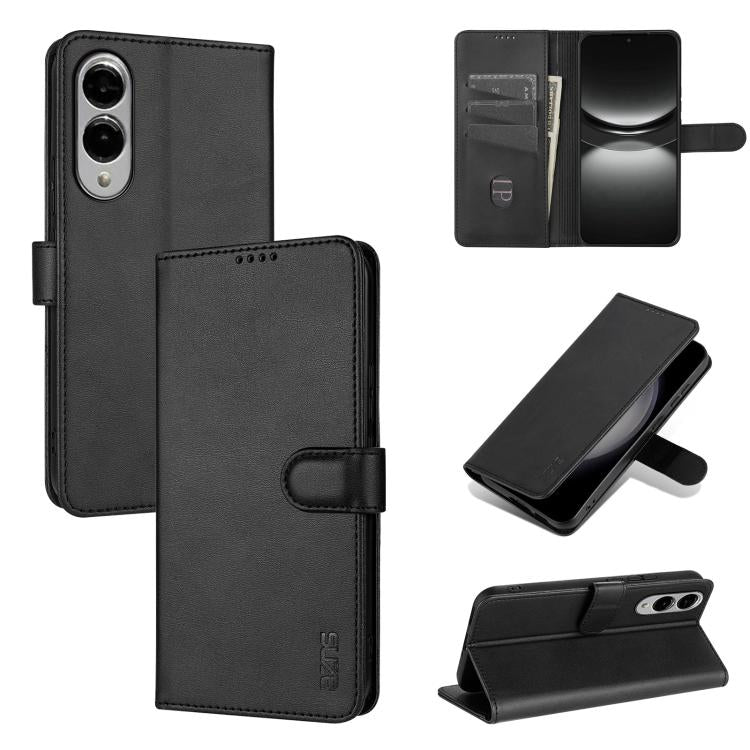 Custodia per telefono in pelle di vitello con texture AZNS Skin Feel, For Samsung Galaxy S25 FE 5G, For Samsung Galaxy S25 Edge 5G, For Samsung Galaxy S25 5G, For Samsung Galaxy S25+ 5G