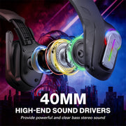 KOTION EACH G4100 Cuffie stereo da gioco con microfono, lunghezza: circa 2,1 m, G4100, Black White