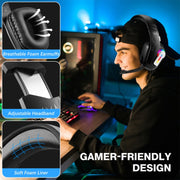 KOTION EACH G4100 Cuffie stereo da gioco con microfono, lunghezza: circa 2,1 m, G4100, Black White