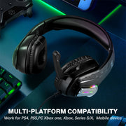 KOTION EACH G4100 Cuffie stereo da gioco con microfono, lunghezza: circa 2,1 m, G4100, Black White