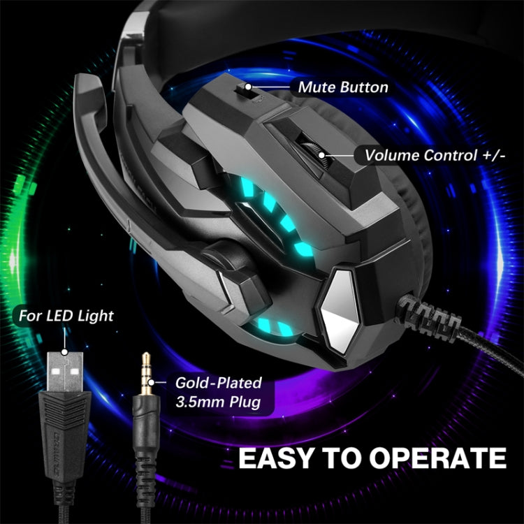 KOTION EACH G9000 Pro Cuffie da gioco soprauricolari con microfono, lunghezza del cavo: circa 2,1 m, G9000 Pro