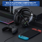KOTION EACH G9000 Plus Cuffie da gioco soprauricolari con microfono, lunghezza: circa 2,1 m