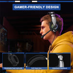 KOTION EACH G9000 Plus Cuffie da gioco soprauricolari con microfono, lunghezza: circa 2,1 m