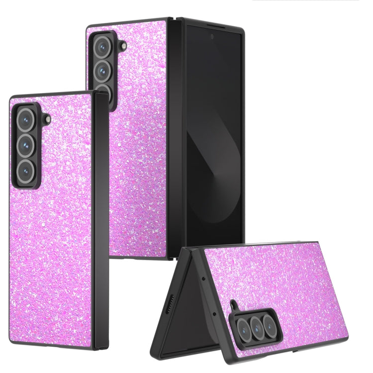 Custodia per telefono con glitter colorati e cornice nera, For Samsung Galaxy Z Fold Special