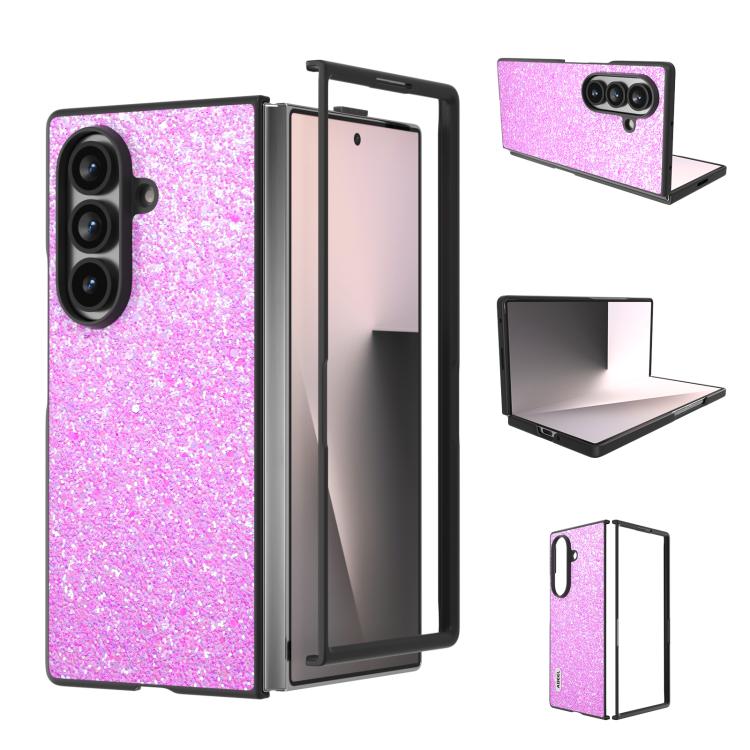 Custodia per telefono con glitter colorati e cornice nera, For Galaxy Z Fold8 Ultra 5G, For Samsung Galaxy Z Fold7 5G