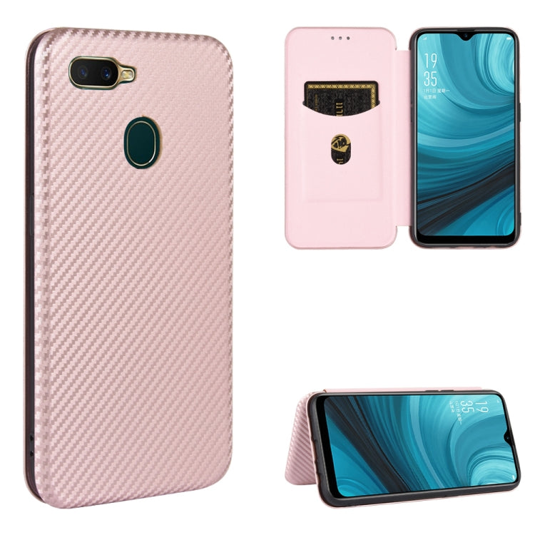 Struttura in fibra di carbonio Flip orizzontale magnetico Custodia in pelle TPU + PC + PU con slot per schede, For OPPO A5(AX5) / A3s / A12e, For OPPO A7(AX7) / A5s / AX5s / A12, For OPPO A8 / A31 (2020), For OPPO A9 (2020) / A11 / A11X / A5 (2020)