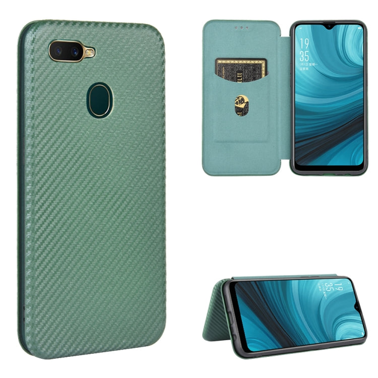 Struttura in fibra di carbonio Flip orizzontale magnetico Custodia in pelle TPU + PC + PU con slot per schede, For OPPO A5(AX5) / A3s / A12e, For OPPO A7(AX7) / A5s / AX5s / A12, For OPPO A8 / A31 (2020), For OPPO A9 (2020) / A11 / A11X / A5 (2020)