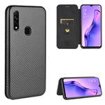 Struttura in fibra di carbonio Flip orizzontale magnetico Custodia in pelle TPU + PC + PU con slot per schede, For OPPO A5(AX5) / A3s / A12e, For OPPO A7(AX7) / A5s / AX5s / A12, For OPPO A8 / A31 (2020), For OPPO A9 (2020) / A11 / A11X / A5 (2020)