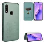 Struttura in fibra di carbonio Flip orizzontale magnetico Custodia in pelle TPU + PC + PU con slot per schede, For OPPO A5(AX5) / A3s / A12e, For OPPO A7(AX7) / A5s / AX5s / A12, For OPPO A8 / A31 (2020), For OPPO A9 (2020) / A11 / A11X / A5 (2020)