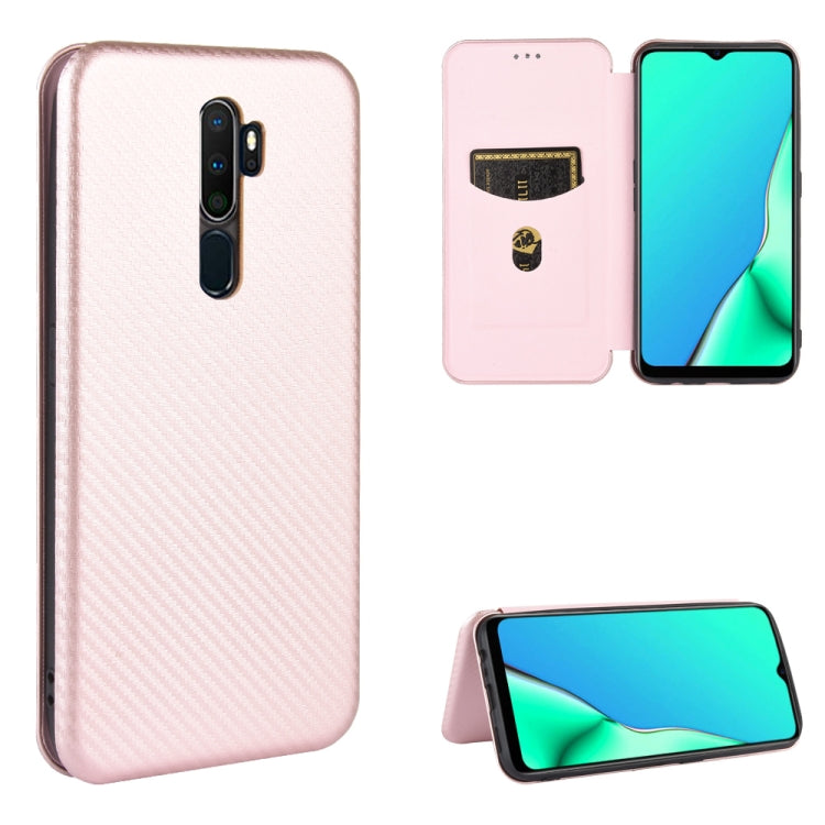 Struttura in fibra di carbonio Flip orizzontale magnetico Custodia in pelle TPU + PC + PU con slot per schede, For OPPO A5(AX5) / A3s / A12e, For OPPO A7(AX7) / A5s / AX5s / A12, For OPPO A8 / A31 (2020), For OPPO A9 (2020) / A11 / A11X / A5 (2020)