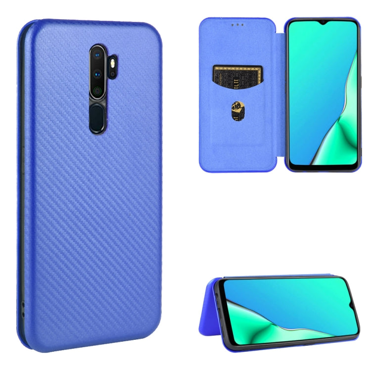 Struttura in fibra di carbonio Flip orizzontale magnetico Custodia in pelle TPU + PC + PU con slot per schede, For OPPO A5(AX5) / A3s / A12e, For OPPO A7(AX7) / A5s / AX5s / A12, For OPPO A8 / A31 (2020), For OPPO A9 (2020) / A11 / A11X / A5 (2020)