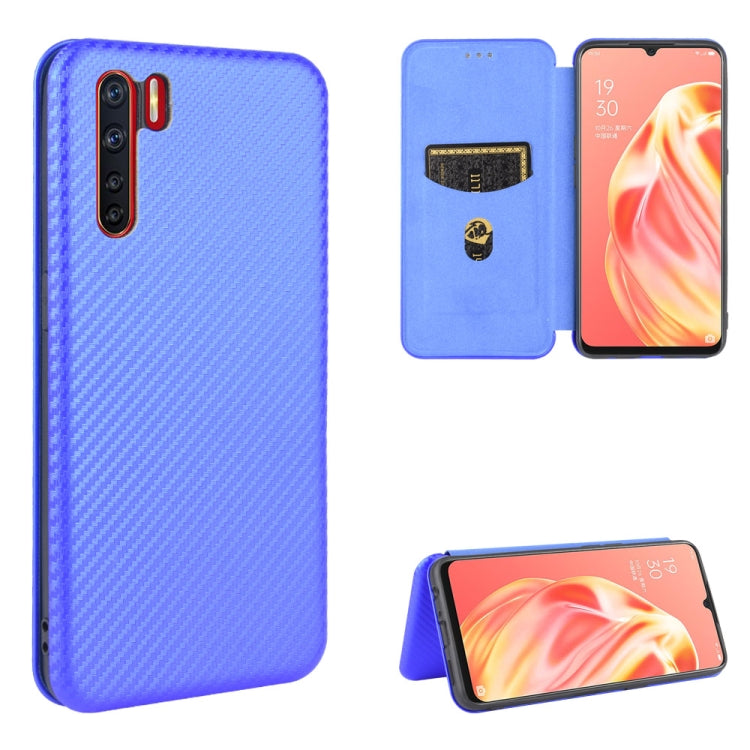 Struttura in fibra di carbonio Flip orizzontale magnetico Custodia in pelle TPU + PC + PU con slot per schede, For OPPO A52 / A72 / A92, For OPPO A91 / F15 Reno3(Southeast Asia Version), For OPPO A92s, For OPPO Ace2