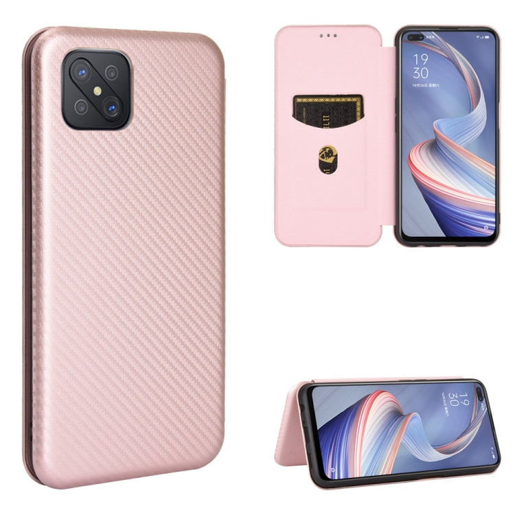 Struttura in fibra di carbonio Flip orizzontale magnetico Custodia in pelle TPU + PC + PU con slot per schede, For OPPO A52 / A72 / A92, For OPPO A91 / F15 Reno3(Southeast Asia Version), For OPPO A92s, For OPPO Ace2