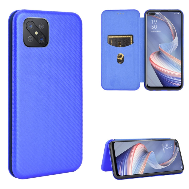 Struttura in fibra di carbonio Flip orizzontale magnetico Custodia in pelle TPU + PC + PU con slot per schede, For OPPO A52 / A72 / A92, For OPPO A91 / F15 Reno3(Southeast Asia Version), For OPPO A92s, For OPPO Ace2