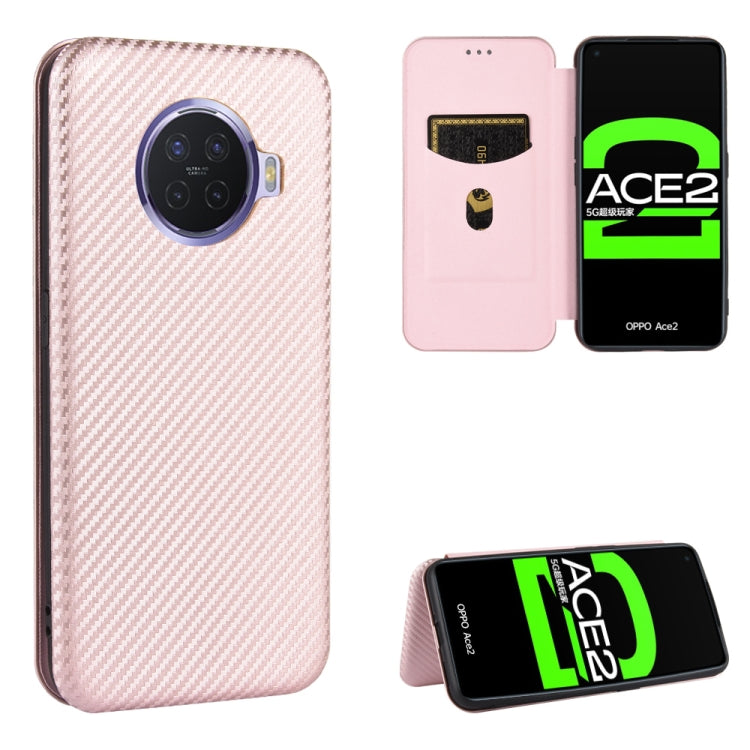 Struttura in fibra di carbonio Flip orizzontale magnetico Custodia in pelle TPU + PC + PU con slot per schede, For OPPO A52 / A72 / A92, For OPPO A91 / F15 Reno3(Southeast Asia Version), For OPPO A92s, For OPPO Ace2