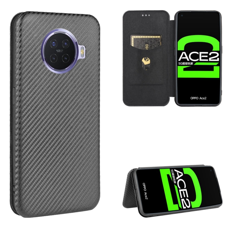 Struttura in fibra di carbonio Flip orizzontale magnetico Custodia in pelle TPU + PC + PU con slot per schede, For OPPO A52 / A72 / A92, For OPPO A91 / F15 Reno3(Southeast Asia Version), For OPPO A92s, For OPPO Ace2