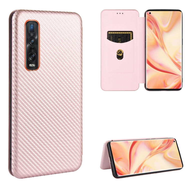 Struttura in fibra di carbonio Flip orizzontale magnetico Custodia in pelle TPU + PC + PU con slot per schede, For OPPO Find X2 Pro, For OPPO Find X2, For OPPO Realme C11, For OPPO Realme C15
