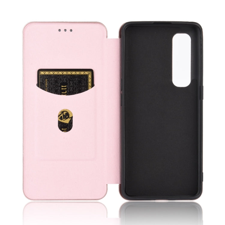 Struttura in fibra di carbonio Flip orizzontale magnetico Custodia in pelle TPU + PC + PU con slot per schede, For OPPO Find X2 Pro, For OPPO Find X2, For OPPO Realme C11, For OPPO Realme C15